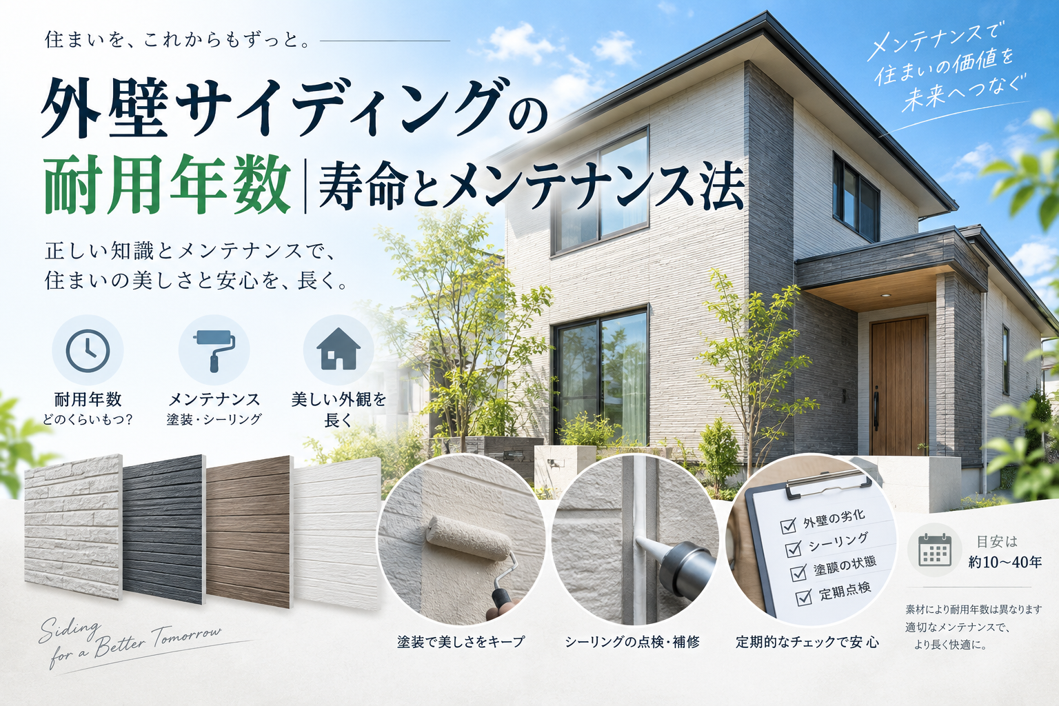 外壁サイディングの耐用年数｜寿命とメンテナンス法