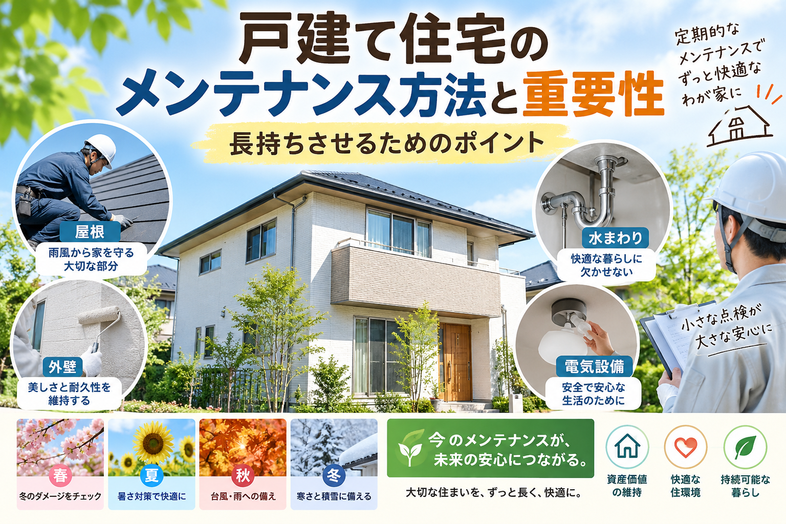 戸建て住宅のメンテナンス方法と重要性｜長持ちさせるためのポイント