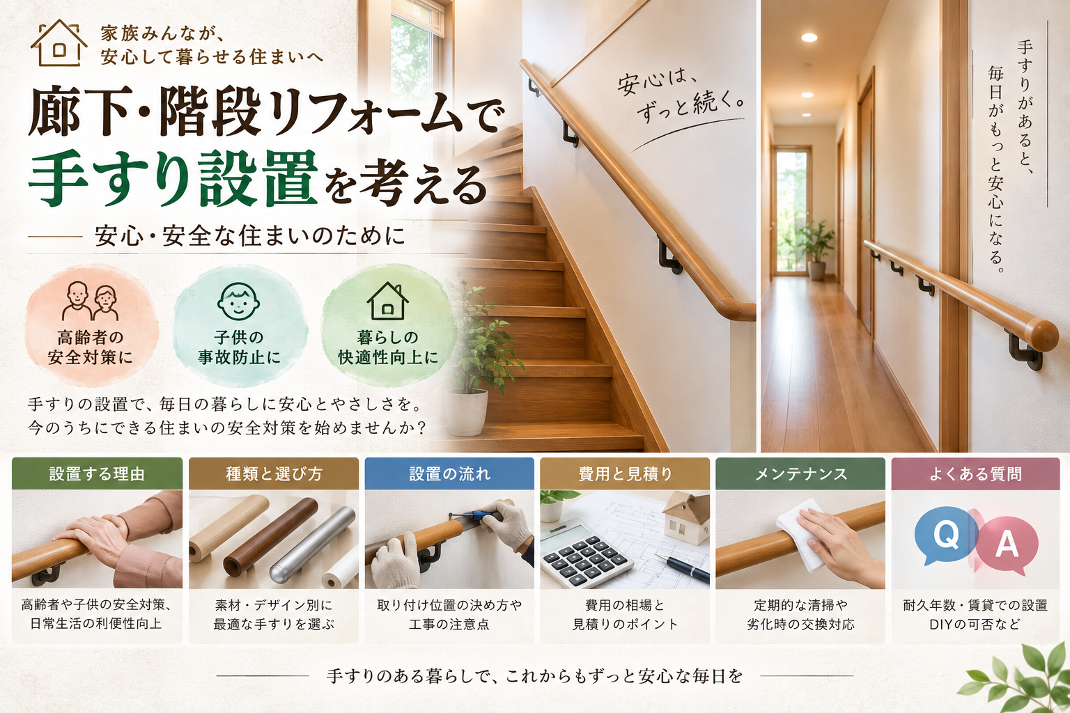 廊下・階段リフォームで手すり設置を考える｜安心・安全な住まいのために