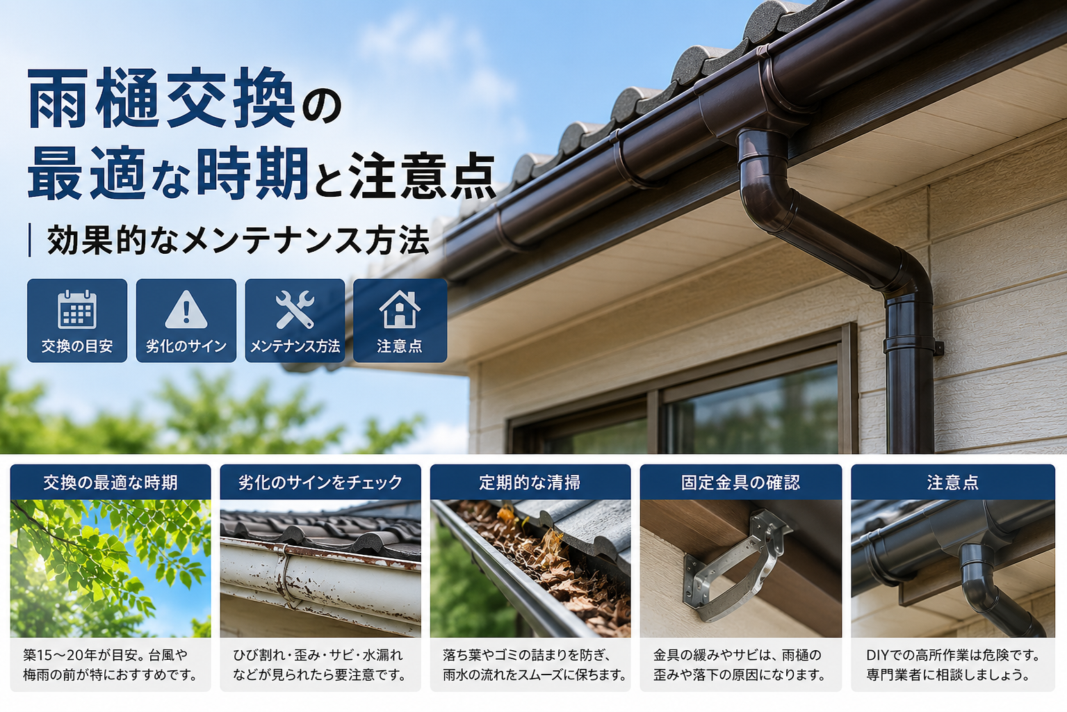 雨樋交換の最適な時期と注意点|効果的なメンテナンス方法